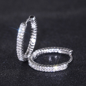 Orecchini a Cerchio Scintillanti per Donne, Design Elegante Completo, Gioielli alla Moda per Uso Quotidiano - Product Image 5