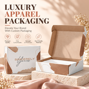Caja de cartón corrugado para embalaje de ropa de lujo personalizada con impresión de logotipo personalizado y opciones de cierre magnético - Product Image 1