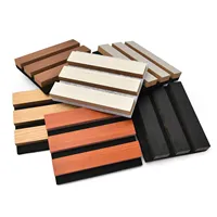 Paneles acústicos de listones de madera 3D modernos, elegantes paneles decorativos de reducción de ruido para pared de techo de dormitorio de Hotel, muestras convenientes