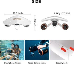 Patinete Eléctrico Mix Pro de Doble Motor, 2 Modos de Velocidad, 60 Minutos de Autonomía, Soporte para Cámara de 131 pies de Profundidad, Alarma de Batería Baja, Mix Pro / Mix Dual-Spe Mix Pr - Product Image 4
