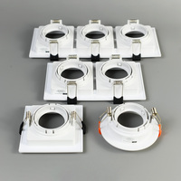 Boîtier de downlight PC à angle réglable, design frontal amovible, cadre de plafond encastré pour lampes GU10/MR16