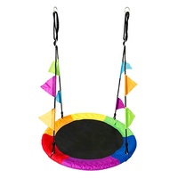 Balançoire en acier arc-en-ciel de 40 pouces pour enfants, idéale pour les écoles et les aires de jeux extérieures