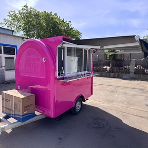 Carrito de Comida Móvil para Uso Doméstico, Pequeño, Negro, Tipo BBQ, para Bebidas, Remolque Redondo para Helados - Product Image 1
