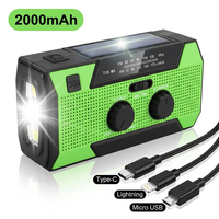 Radio d'alerte météo 2000mAh avec sirène SOS pour appeler pour de l'aide en cas d'urgence en cas de forte neige et de tempête