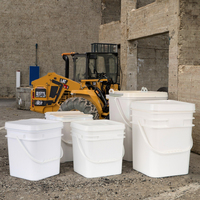 Seau en plastique carré robuste de 10L avec couvercle Récipient de qualité alimentaire pour liquides industriels et emballages alimentaires