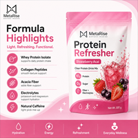 Poudre de Protéine de Lactosérum à la Fraise Marque Blanche OEM, Complément Nutritionnel Sportif, Soutien Fitness et Bien-être, 300g, Adulte