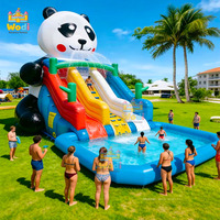 WODI Château gonflable commercial en PVC de 0,55 mm avec piscine intégrée pour enfants et adultes