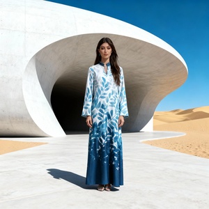 Abaya Elegante de Poliéster con Pedrería de Lujo para Mujeres Musulmanas, Venta al por Mayor, Proveedor Personalizado de Dubái, Medio Oriente - Product Image 1