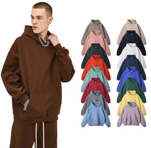 Sudadera con Capucha Extra Grande con Patrón de Letras Bordadas para Hombre, 500 Gsm, 100% Algodón, Felpa, Unisex, Bordado Negro Personalizado - Product Image 1