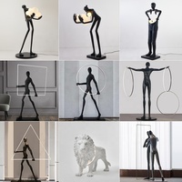 Lampes de sol en fibre de verre, grande taille moderne, décoration de paysage, artisanat créatif en résine, Sculpture humaine
