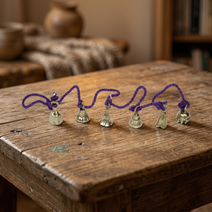 Ensemble de carillons à vent en laiton avec six clochettes différentes, moulage sous pression et impression UV, cordon coloré, décoration murale/plafond pour la maison - Product Image 2