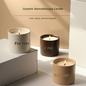 Bougie parfumée en cire de soja dans un pot en céramique de luxe, bougie d'aromathérapie faite à la main, décoration d'intérieur, cadeau de mariage ou d'anniversaire - Product Image 5