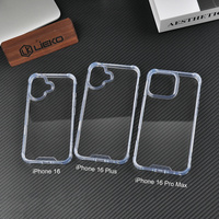 Étui transparent pour iPhone 16 Pro 16 Plus TPU PC quatre coins caméra surélevée Anti choc haute Transparent antichoc étuis de téléphone portable antichoc