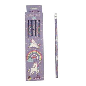 Crayon de licorne arc-en-ciel créatif étudiant polyvalent écriture peinture HB stylo en bois crayon - Product Image 3