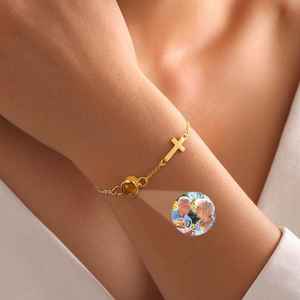 سوار عرض متقاطع مع سوار بألوان خاصة سوار من الفولاذ المقاوم للصدأ مخصص - Product Image 3