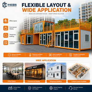 Casa Container a Due Piani Zhongchen con Facciata in Vetro e Interni Gialli, Casa Modulare Prefabbricata Moderna per Glamping di Lusso - Product Image 1