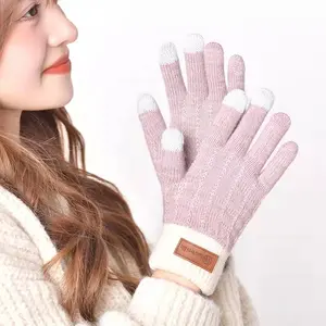 Guanti Spot all'ingrosso Touch Screen guanti in lana lavorati a maglia guanti per uomo e donna sci all'aperto