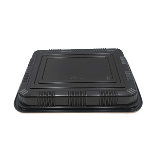 JY-830 Milieuvriendelijke gouden rechthoekige lunchbox met deksel, voedselverpakking, groothandel, zwarte kunststof - Product Image 3
