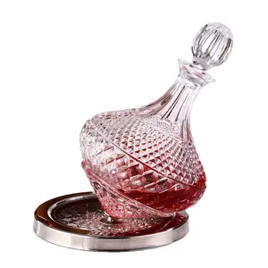 豪华高端红酒水器创意水晶玻璃不倒翁，用于家用或礼品快速旋转酒壶