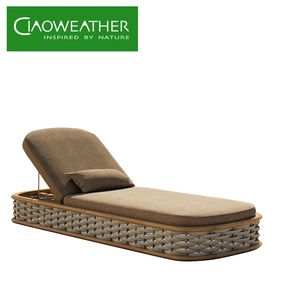 Lit de repos en rotin, mobilier d'extérieur, chaise longue en <span class=keywords><strong>bois</strong></span>, mobilier de piscine, transats d'extérieur, lit de jour, mobilier de patio, chaise longue en teck - Product Image 5