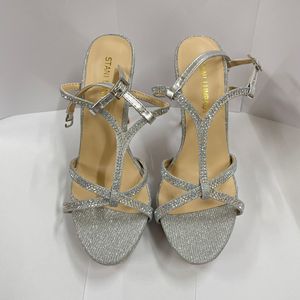 <span class=keywords><strong>Chaussures</strong></span> de mariage formelles pour femmes, confortables, à talons hauts, ornées de strass et de perles, à bout ouvert, à enfiler, rehaussantes - Product Image 6