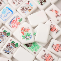 Table de Mahjong Américaine Moderne de Luxe Personnalisée, 160 Mini Pièces en Acrylique, Portable, Finition Brillante Blanc Perle Cristal, pour le Divertissement