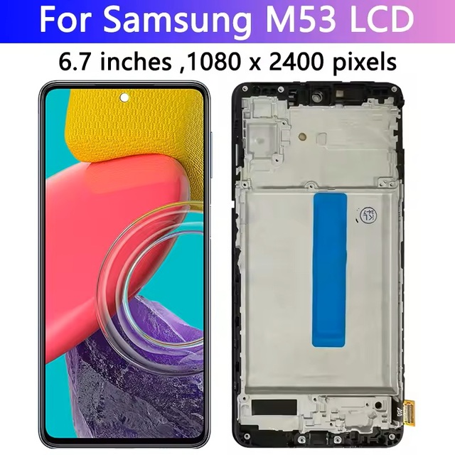 Hot Sale 6.3'' OLED mobile phone lcds For Samsung M53 5G M536B SM-M536B/DSN Display touch screen digitizer Assembly.