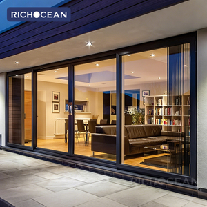 <span class=keywords><strong>Porte</strong></span> coulissante extérieure en aluminium RICHOCEAN, moderne, sur mesure, double vitrage trempé, économie d'énergie - Product Image 1
