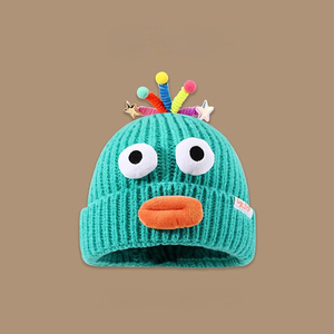 Fff3064 Phim Hoạt Hình Trẻ Em Cô Gái Phụ Nữ Người Đàn Ông Của Mùa Đông Beanie Len Dệt Kim Hat Skull Cap Dễ Thương Vui Xúc Xích Miệng Crochet Knit Beanie Mũ - Product Image 5