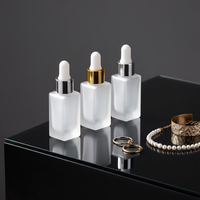Flacons compte-gouttes carrés en verre dépoli de 10 ml, sérigraphiés, pour huiles essentielles, parfums, voyage, rechargeables, conteneurs cosmétiques
