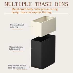Leasylife - Cubo <span class=keywords><strong>de</strong></span> <span class=keywords><strong>Basura</strong></span> Decorativo Ecológico <span class=keywords><strong>de</strong></span> Metal <span class=keywords><strong>de</strong></span> Doble Color <span class=keywords><strong>de</strong></span> 15 L, Tapa Abierta, Estilo Chino Simple, Venta al por Mayor para el Hogar, Hotel, Casa <span class=keywords><strong>de</strong></span> Huéspedes - Product Image 5