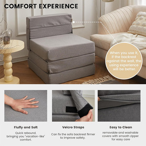 Convertible <b>Sofa</b> <b>Bed</b> Square <b>Foldable</b> Multifunctional Extra Deep Seat 22.8 Inch For Living Room Bedroom Floor Use - Product Image 4