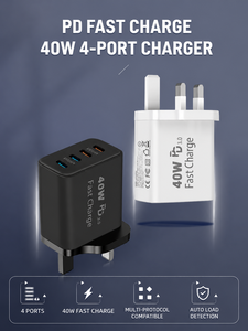 Bloc <span class=keywords><strong>chargeur</strong></span> USB C HYTO 40W pour <span class=keywords><strong>iPhone</strong></span> 18, adaptateur de charge rapide USB Type-C, prise murale, bloc USB C 4 ports pour <span class=keywords><strong>iPhone</strong></span> 17/16 - Product Image 2