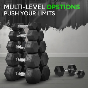 Odourless Rubber Encased <b>Dumbbells</b> with Full Knurling Straight Handle for Fitness Training - Product Image 4