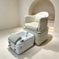 Fauteuil de manucure et pédicure haut de gamme avec bain de pieds, électrique et inclinable, pour extensions de cils, avec massage du dos
