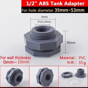 Adaptador de pasamanos hembra de 1/2 pulgada para barril de lluvia, acuario, piscina, conector de tanque de agua, accesorios para tanques de agua - Product Image 2