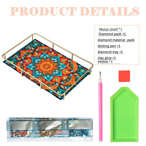 Mandala 5D fai da te pittura diamante fiore decorativo vassoio organizzatore <span class=keywords><strong>per</strong></span> bagno <span class=keywords><strong>cucina</strong></span> - Product Image 2