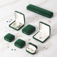 Boîte à bijoux de luxe personnalisée avec logo, fermeture magnétique, en velours, pour bagues, colliers, bracelets, ensemble de présentoirs, petite boîte à bijoux