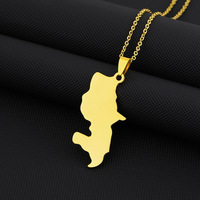 Carte Bijoux Acier Inoxydable Blanc Martinique Pendentif Collier