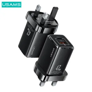 USMAS US-CC138 Portable Double ports 47W UK GaN PD QC USB Mini Chargeur Rapide