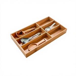Porta Cubiertos de Madera de Diseño Clásico con 6 Compartimentos, Porta Cubiertos de Calidad Superior para Tenedores, Cucharas y Cuchillos - Product Image 1