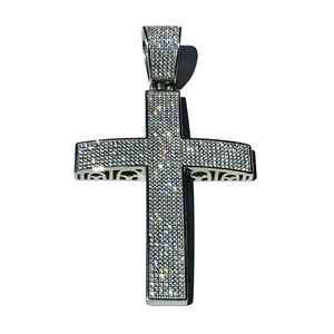 <b>Cross</b> Pendant Moissanite 925 Silver Zinc Alloy Crystal Rhinestone Micro Insert Religious Christian Unisex <b>Charm</b> Gift Jewelry - Product Image 1