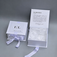 Boîte cadeau personnalisée en carton recyclable écologique de style livre pour bijoux avec ruban