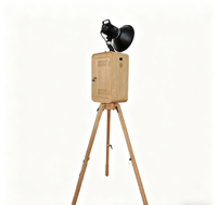 Kamera DSLR Digital Desain Khusus iPad Photo Booth Kayu Satu Sisi Kontrol Layar Sentuh Pencetakan Instan Photo Booth Kayu