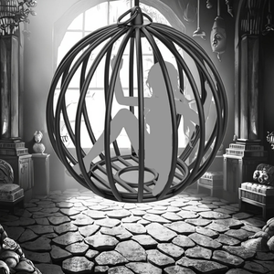 BANSEY Cage SM suspendue sphérique en acier, mobilier de bondage, balançoire avec support 500kg - Product Image 1