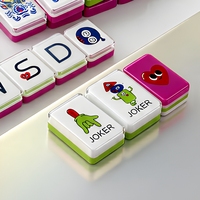 Tuiles de mahjong américaines personnalisées, ensemble de mahjong en acrylique superposé, surface brillante, bords lisses avec impression personnalisée