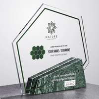 Trophée en cristal de Guangzhou, nouveau design, couleur marbre, avec logo personnalisé, base en forme de bouclier créatif, cadeau