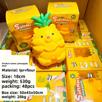 Orsetto Ananas in TPR da 20 cm, il più venduto, divertente da schiacciare, a rimbalzo rapido, statuetta da scrivania, giocattolo antistress per adulti, disponibile