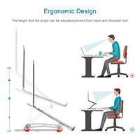 Support Ergonomique Pliable en Aluminium Durable A24 pour Ordinateur Portable avec Caoutchouc de Silicium pour MacBook iPad