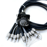 Adaptateur automobile extérieur étanche en laiton noir ABS, connecteur de fibre optique, câble blindé de terrain YZB 12 cœurs, prise femelle 12V
